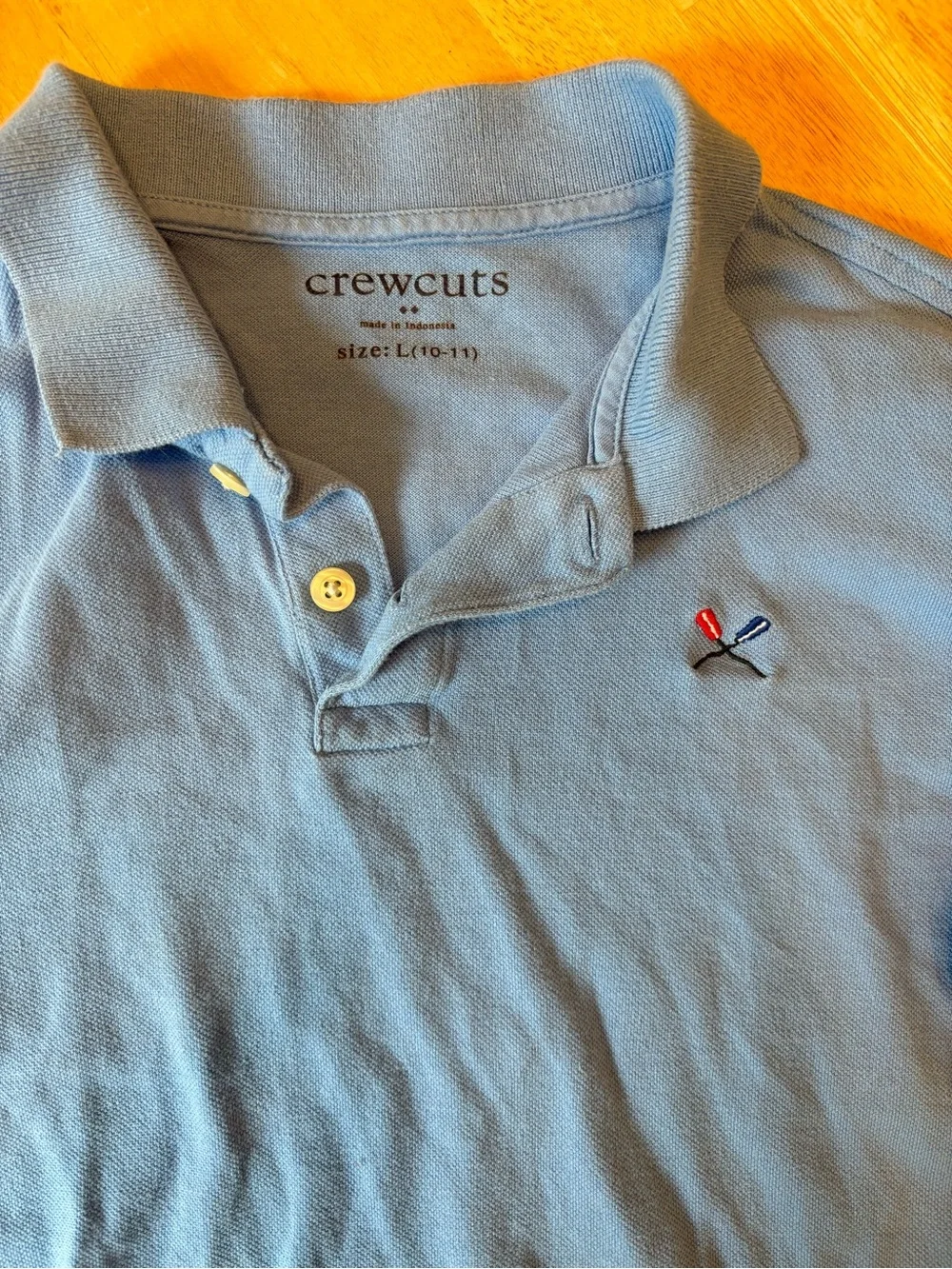 Crewcuts Light Blue Long-Sleeve Polo with Small Embroidered Logo